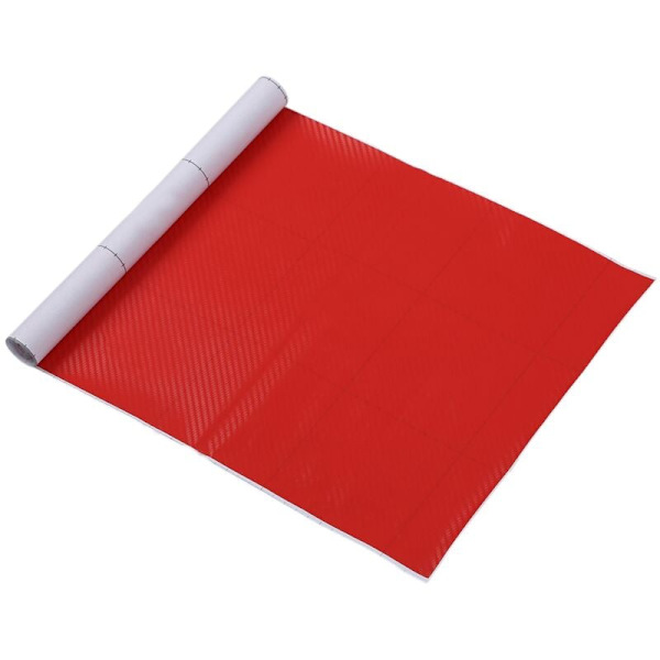 DIY 30 x 127 3D Yhden rullan kuituinen tarravinyyli-liimakalvo autoon - Punainen