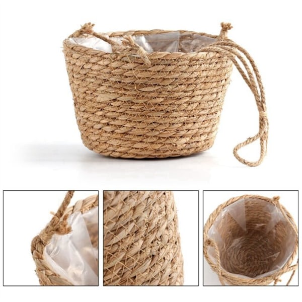 Macrame Hängande Planter, Växtförvaringskorg, Vävda Rep, Inomhus och Utomhus Blomkruka Hållare, Primär Färg L
