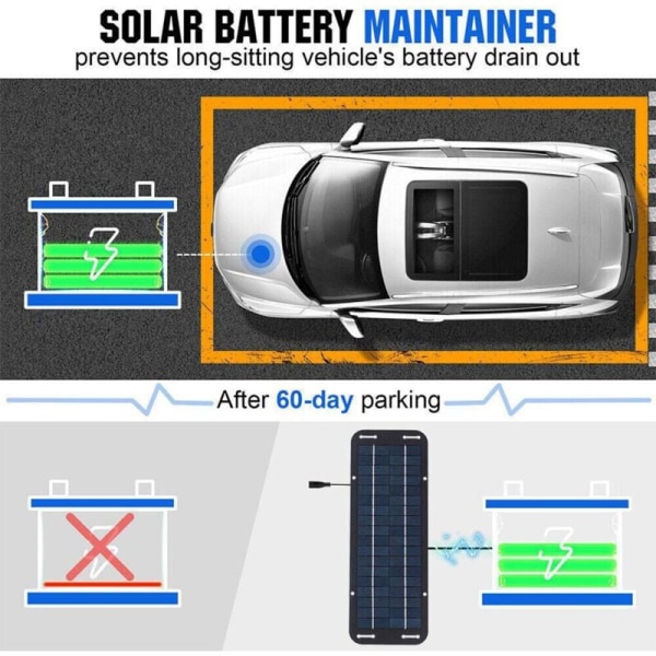 12V 30W Bærbar Solcellepanel Bil Båt Strøm Solcellepanel Batterilader Vedlikeholdslader for Bil Traktor Båt RV