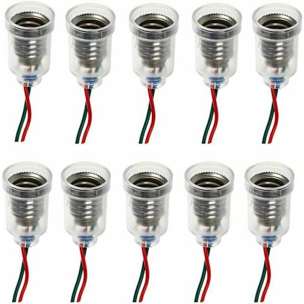 E10 LED-lamper Skruebase Små Stearinlys Pærer Montering Små Pærer Base Lysholder med Trådsokkel til Hjemmeeksperiment Elektrisk Kredsløbstest Lys