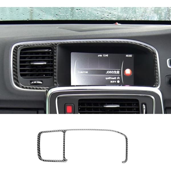 Bildeinteriør Tilbehør Fiber Midtkonsoll Navigasjon Deksel Ramme Trim for S60 10-18 RHD