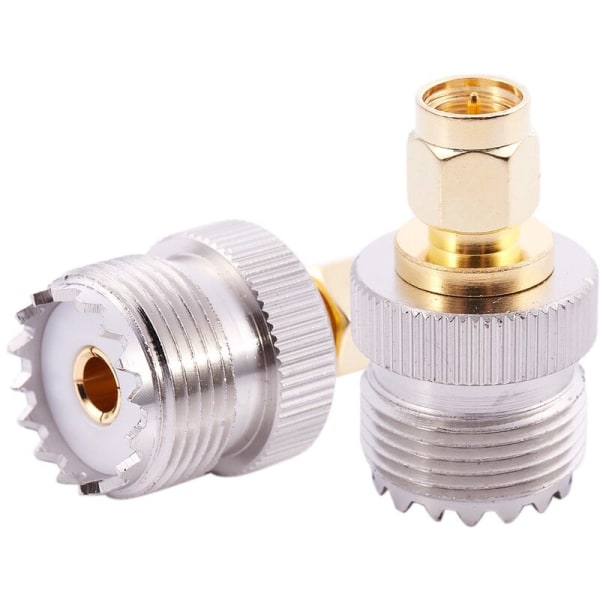 2X Sma Han Til Uhf So239 So-239 Rf Adapter Til Jumper Forbindelse Forbindelse -259 Guld