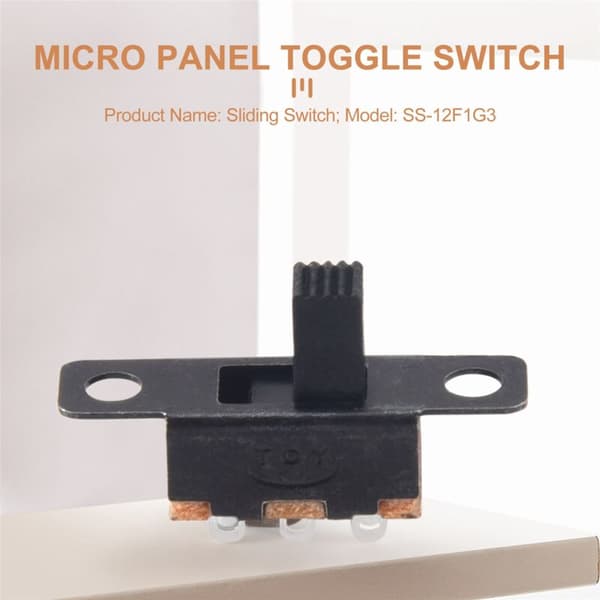 50 stk ON/ON 2-posisjon 1P2T SPDT Mini Panel Slide Switch Lodde Lug SS12F1-G3