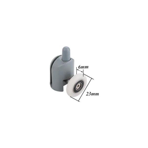 4 Øvre Ruller & 4 Nedre Ruller - Hjul til Skydedør i Badeværelse - 23 mm Diameter Udskiftningslejer