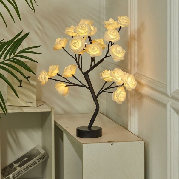 USB-drevet LED-bordlampe Bonsai-nattelys Girlandedekoration Valentinsdag Lys B