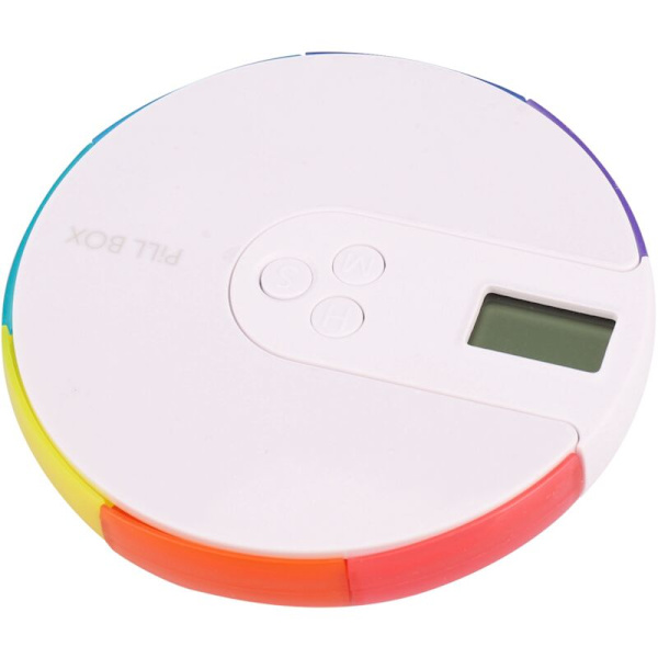 2x 7-dagars pillerdosa med alarm - DIY fickorganisatör timer digital piller liten, påminnelse reseväska - veckovis bärbar medicinhållare