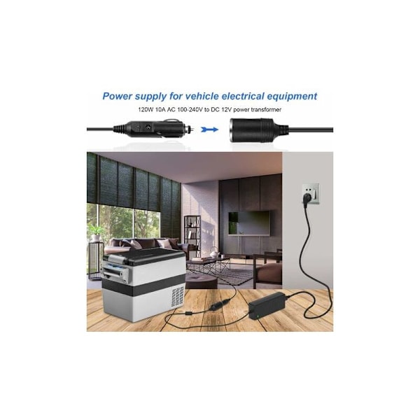 220V 12V Konverter, 120W Eluttag Adaptrar, 10A AC till DC Adaptrar Ha