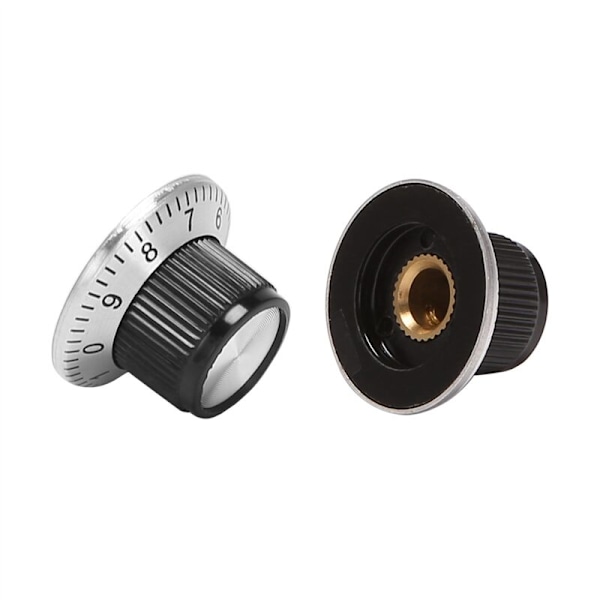 16 x Potentiometer-knappar i metall med fack 0-9 för 6 mm axelknopp