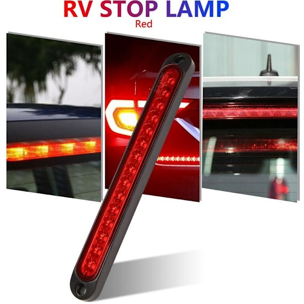 10 tommers RV lastebil tilhenger forseglet lyslist 15A LED tredje bremselys stripe rød