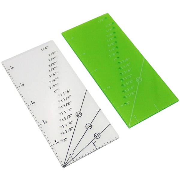 Sewing Ruler Quilted Hemming Sewing Guide Ruler Straight 1/8-2 Inch, Perforated Seam Gauge Sewing Measuring Tool