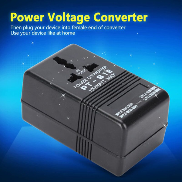 AC-jännitekonvertteri 100v-120v - 220v-240v, Step Up Buck -virtalähdeadapteri, muuntaja 100w