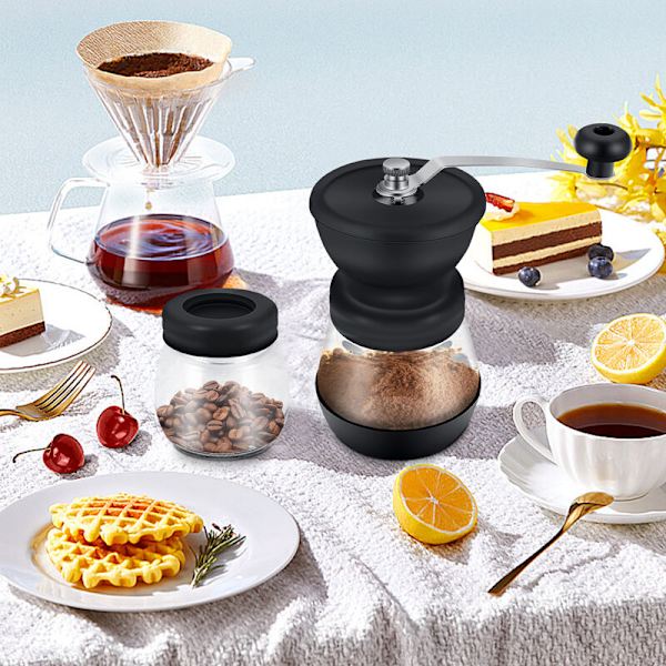 Manuel Kaffekværn med Keramisk Kværn, Håndkaffekværn til Drypkaffe, French Press