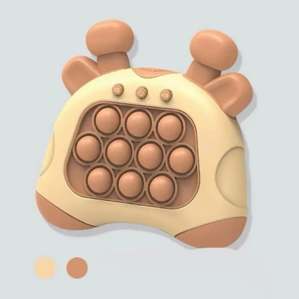 Quick Push-legetøj med lys - Fast Push-boblespil, fidget-spil, oplyst pop-legetøj til børn, børn og voksne (brun)