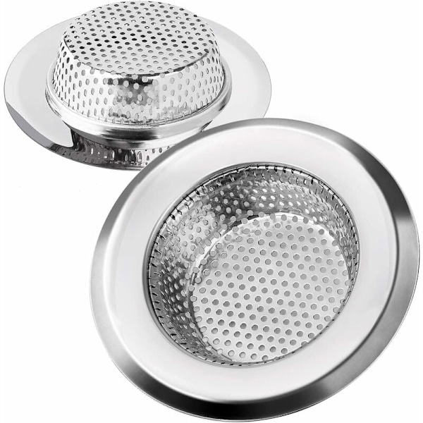 Køkkenvask si, rustfrit stål afløbsfilter, holdbar vask afløb, anti-tilstopning si, ideel til husholdningsvaske, køkken, badekar, håndvask, 11,3 cm D