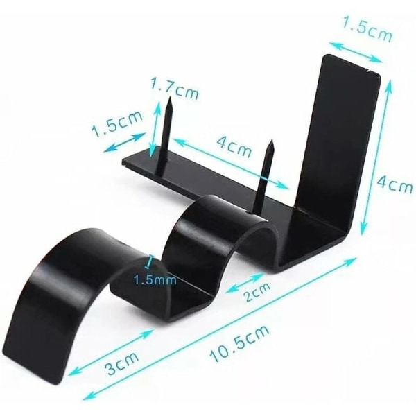 4 PCS Curtain Rod Bracket No Drilling, Adjustable Wall Bracket for Curtain Rod Fixings Curtain Rod Accessory Silver Black Metal Home Bedroom Office