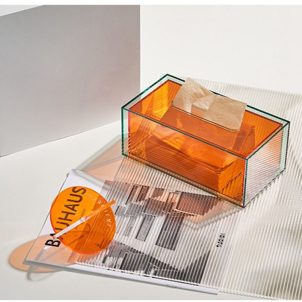 Akrylstof Simpel Moderne Spisebord Opbevaring Papirkasse Te Hjem Stue Dekoration - Orange S