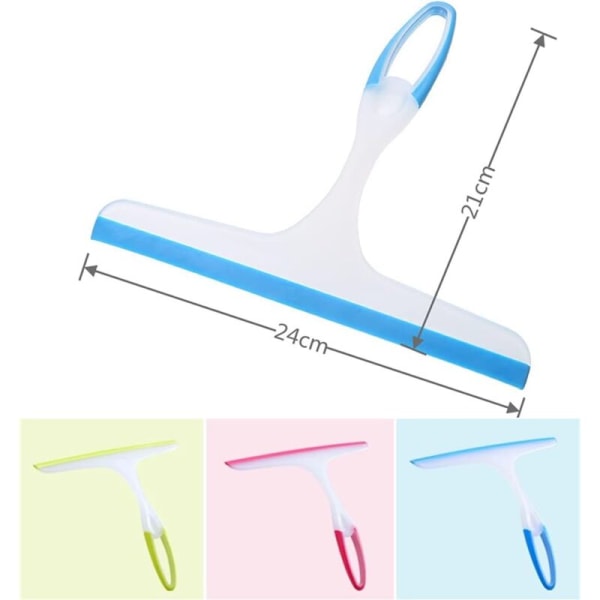 3pcs Silica Gel Window Squeegees Bathroom Shower Squeegees Glass Screen Cleaning Rubber Blade