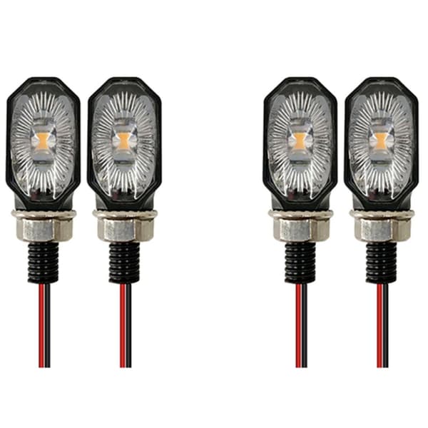 4 stk. Universal Mini Motorcykel Blinklys Tilbehør Plast Eftermontering Nem Installation til