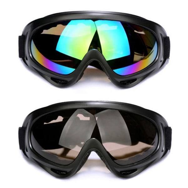 Udendørs skisportsbriller, motorcykelbriller skibriller anti-UV støvtætte sikkerhedsbriller til mænd kvinder og børn 2-pak