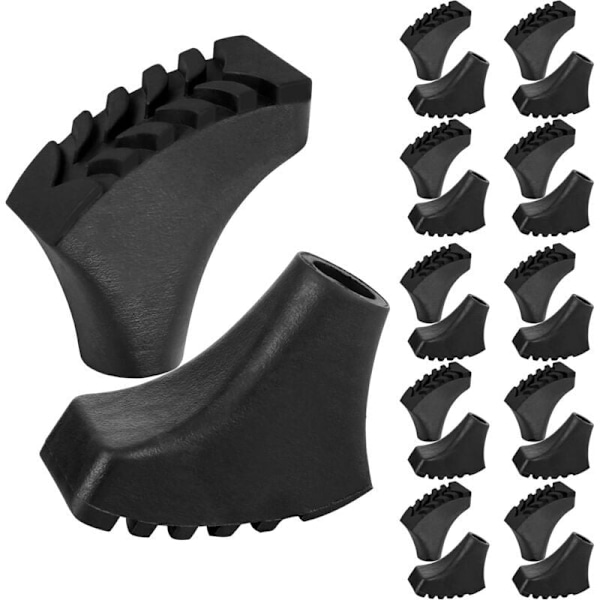 12 stk. Gummi Beskyttelsesspidser til Nordic Walking Vandrestave Asfaltbeskyttere Buffer til Alle Vandrestave Diameter 10 mm