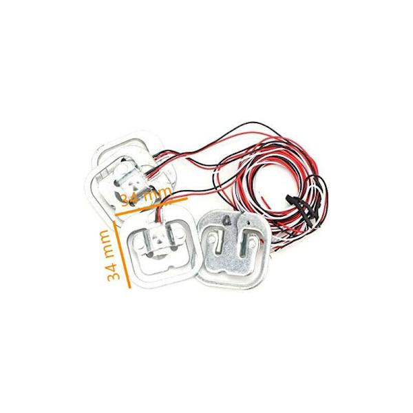 HX711 Arduino Tryckgivaremodul, 50kg/100kg/200kg Belastningsmätare, 4 Stycken Viktsensor Kit, Kompatibel med Arduino DIY, 1.34 1.34in
