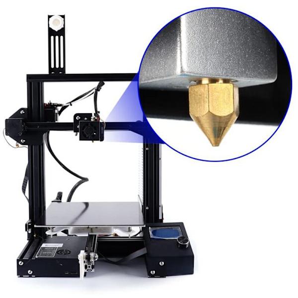 3D-printerdyser 0,4 mm MK8 3 dyser 20 stk. med 4 silikoneovertræk til opvarmning, til 3 V2 med 5 nåle