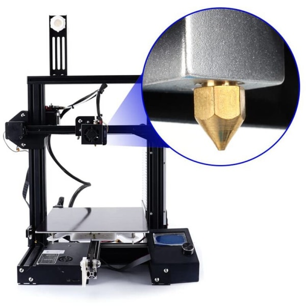 3D-tulostin suuttimet 0,4 mm MK8 3 suutinta 20 kpl 4 silikonisuojuksella lämmitykseen, 3 V2:lle 5 neulalla