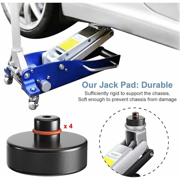 5 kpl Jack Pad -yhteensopiva Teslan Model 3 / S/X/Y:n kanssa, 4 Tesla Jack Stand + 1 säilytyslaatikko, Nostolohkovarusteet Tesla-ajoneuvoille