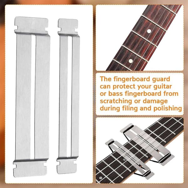 2 Set Rostfritt Stål Gitarr Bas Fingerbräda Skydd
