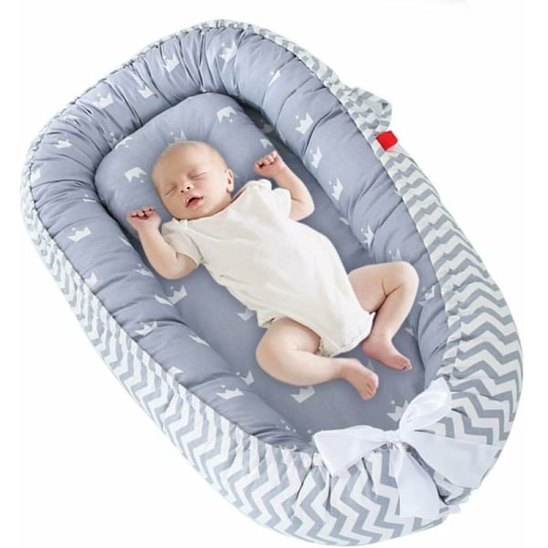 Nyfödd Lounger Pod, Baby Lounger Pod Bomulls Andningsbar Avtagbar Sovvagga Bärbar Nyfödd Kudde Säng med Kudde Style6, Baby Lounger, Cr