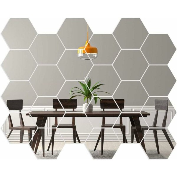 Hexagon Spegel för Skåpsdörr Geometrisk Hexagon Väggmonterade Speglar DIY Dekorativ 3D Hexagon Akryl Spegel för Hem Vardagsrum Soffa TV-Inställning