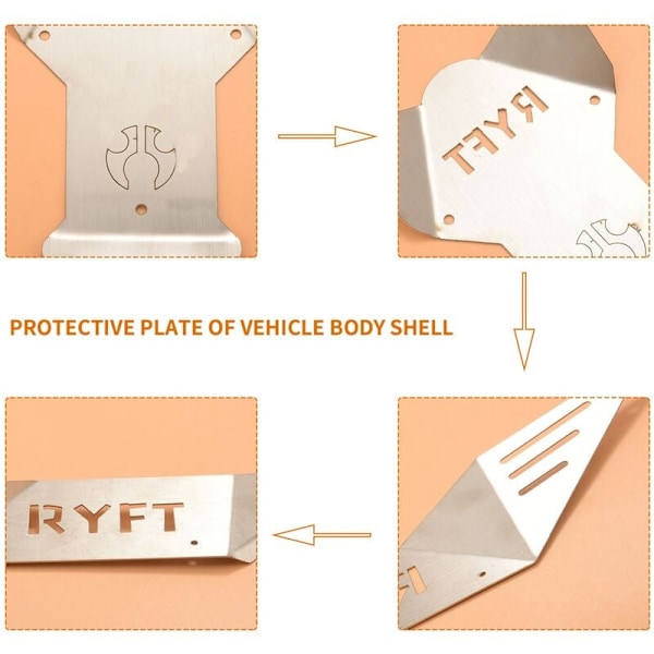 Metal RC Bil Karosseri Skid Plate Panser Kit til AXIAL RBX10 Ryft 1/10 RC Bil Opgraderingsdele