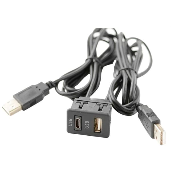 150CM Bil Dash Flush Mount 2 USB Port Panel Auto Båt Dubbel USB Förlängningskabel-TAPYC Adapter för