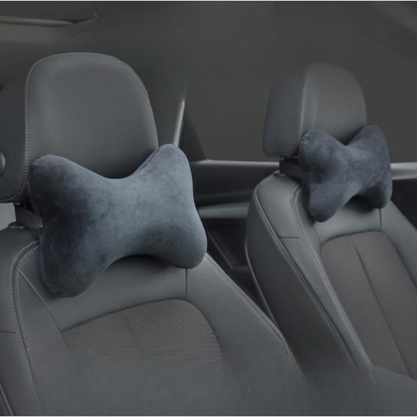 Car Memory Foam -kaulantyyny Premium Velvet -pestävällä irrotettavalla cover autoon, matkustamiseen, kotiin ja toimistoon (musta)