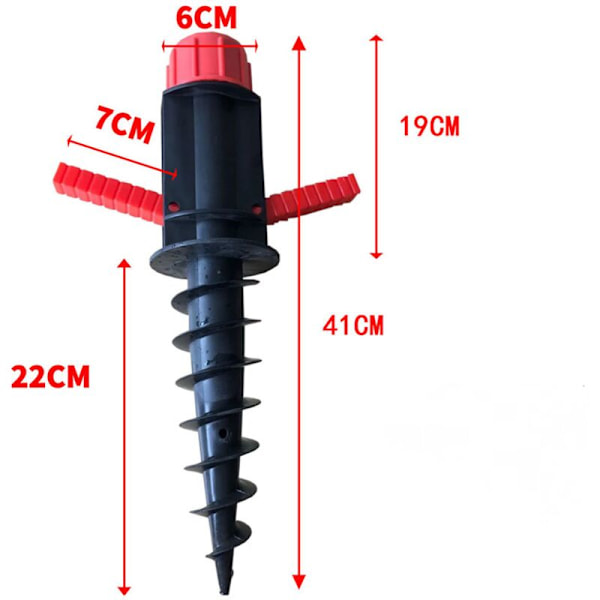 2 stk. Udendørs Strandparasol Tilbehør Stor Spiral Plastik Jordprop 32mm Diameter Parasol Gaffelbase