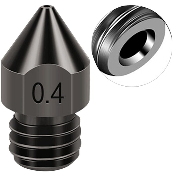 2 st MK8 Härdat Stålmunstycke Skrivarhuvud Förbrukningsvaror 1,75/0,4 mm 3D-skrivare Extrudermunstycken för Ender3/V2/PRO