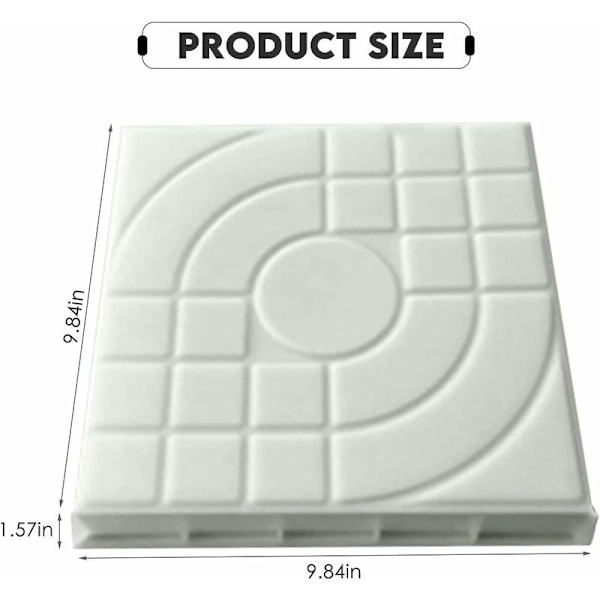 Paver-muotti tiilille, betonille, kiville, neliömäinen, laatoille, puutarhaan, nurmikolle, päällystykseen, ajotiehen, polkuihin, 25 x 25 cm