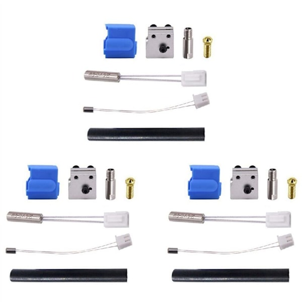 3X 3D Printer Parts for Artillery X1 & Genius 0.4mm Nozzle NTC100K Thermistor Heat Tube Block