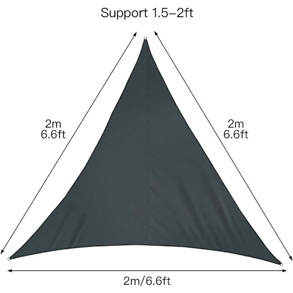 Triangelmarkis, 2x2x2m Oxfordtyg Solsegel för Trädgård Veranda med Rep