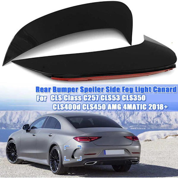 Bakre Canard Spoiler Vent Trim Fiber Bumper Splitter för Class W218 CLS250 CLS400 CLS500 14-17