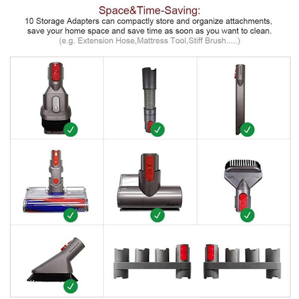 Dockingstation tilbehørsholder tilbehør opbevaringsboks til Dyson V7 V11 V8 V10 støvsuger vægmonteret tilbehør