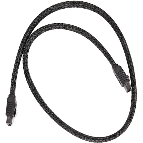 50cm Sata 3.0 III Sata3 7Pin datakabel 6Gb/S SSD-kablar hårddisk datakabel med nylonjacka med hårddisk och nylonjackad version (svart)