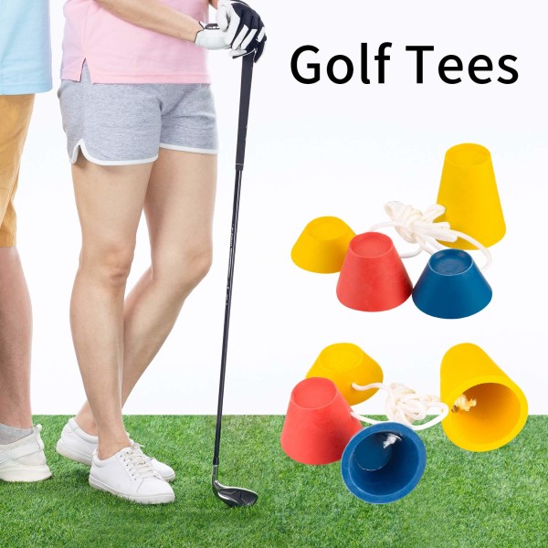Set om 4, Jumbo-golf-t-shirts, vinter-golf-t-shirts, olika höjder och flerfärgade gummi-golf-t-shirts för frostiga dagar