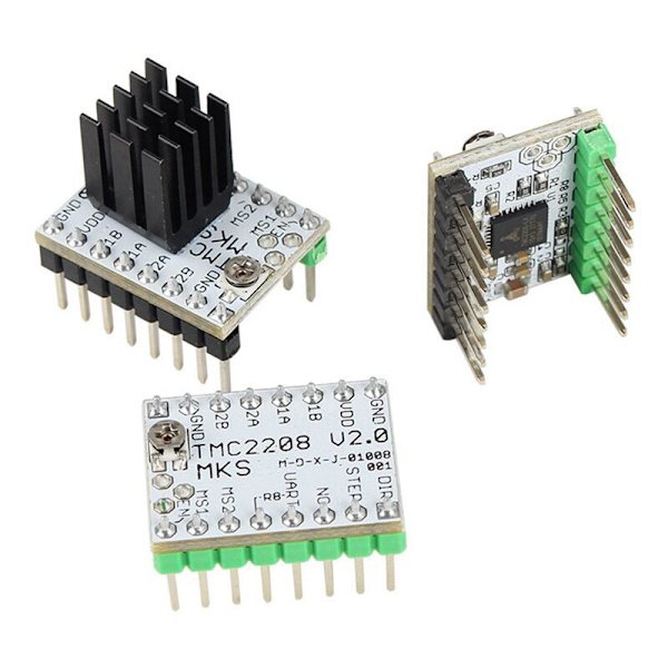 MKS TMC2208 3D-printertilbehør - Lydløs Trinmotor Driver med Køleplade