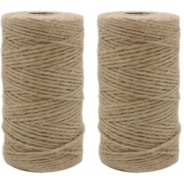 2 Pcs x 333 Feet 2Mm 3 Ply, Bundle Tied With , Natural Brown Winding Garden, , DIY Rope