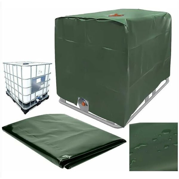 Vattentankskydd, IBC-tankskydd för 1000L tank, vattentanksbehållare skyddande överdrag, dammskydd, UV-skydd, regnskydd, 120x100x116cm (grön) - RWWat