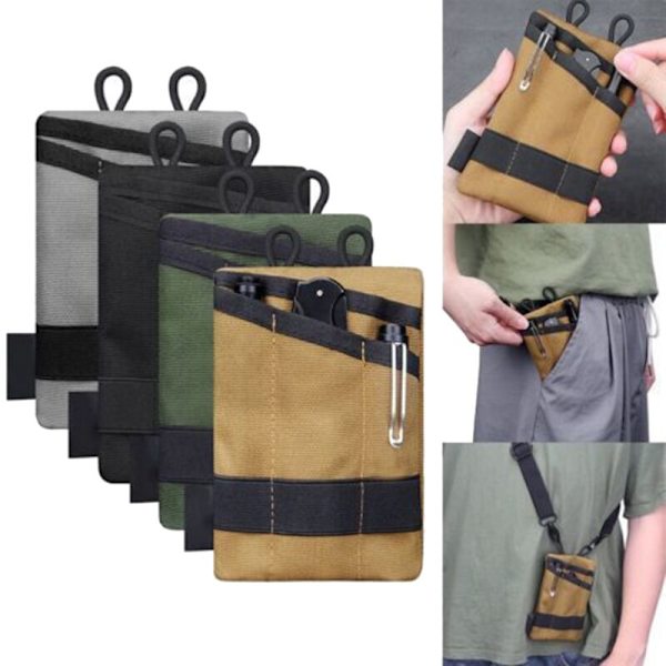 Mini ficka multifunktionell utomhus fickorganisatör för camping vandring bergsklättring karta nyckelverktygsförvaringsväska grå