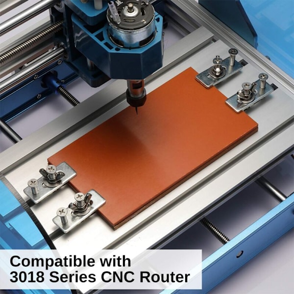 4 stk Mini T-Skinne Klemme Hold Ned med Festeplate Graveringsmaskin Jern for CNC