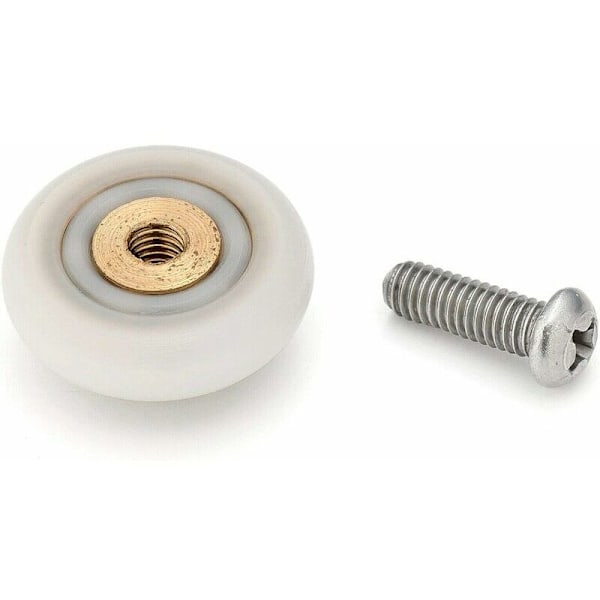 Sett med 4 erstatningsruller for skyvedør i dusj med M6 skruer Diameter 20 mm