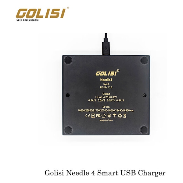 4 5V 2A Batterilader USB Nålelader Slots 4 Batterier Til 18650 26650 Aa Aaa Genopladelige Batterier